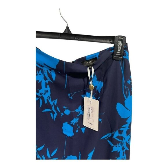 TED BAKER SELAAH Bluebell Side Slit Midi Skirt Blue - Picture 6 of 7